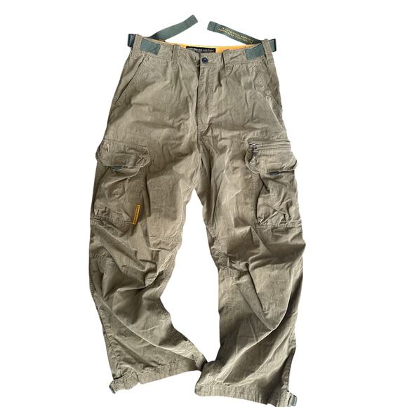 Abercrombie Fitch Pants Men M Green VTG 90s Y2K Paratrooper Baggy Cargo Wide Leg - Picture 3 of 14